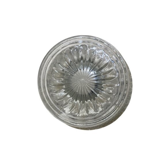 Vintage Pedestal Clear Glass Bowl With Diamond & Starburst Pattern - Picture 3 of 6